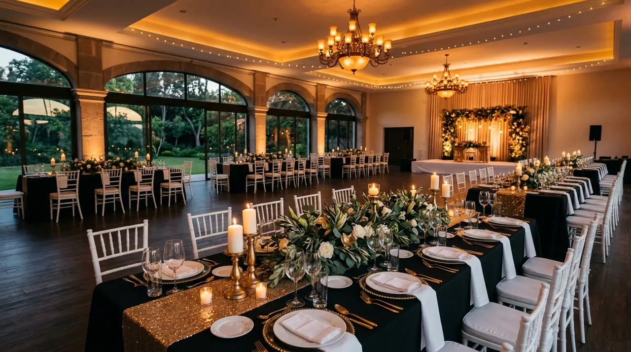 Gala empresarial en salón · noche